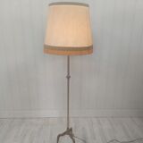 Gilded metal tripod floor lamp
