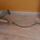 Old brass boat headlight with Holophane interior glass