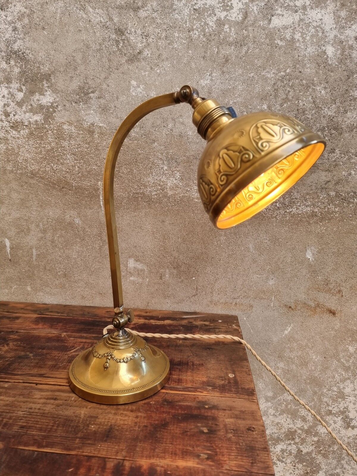 Antique table lamp copper desk lamp
