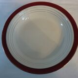 Round, hollow, opaque porcelain serving dish by digoin sarreguemines pasteur
