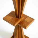 Two mid-century standing ashtrays consisting of red Alabaster cup