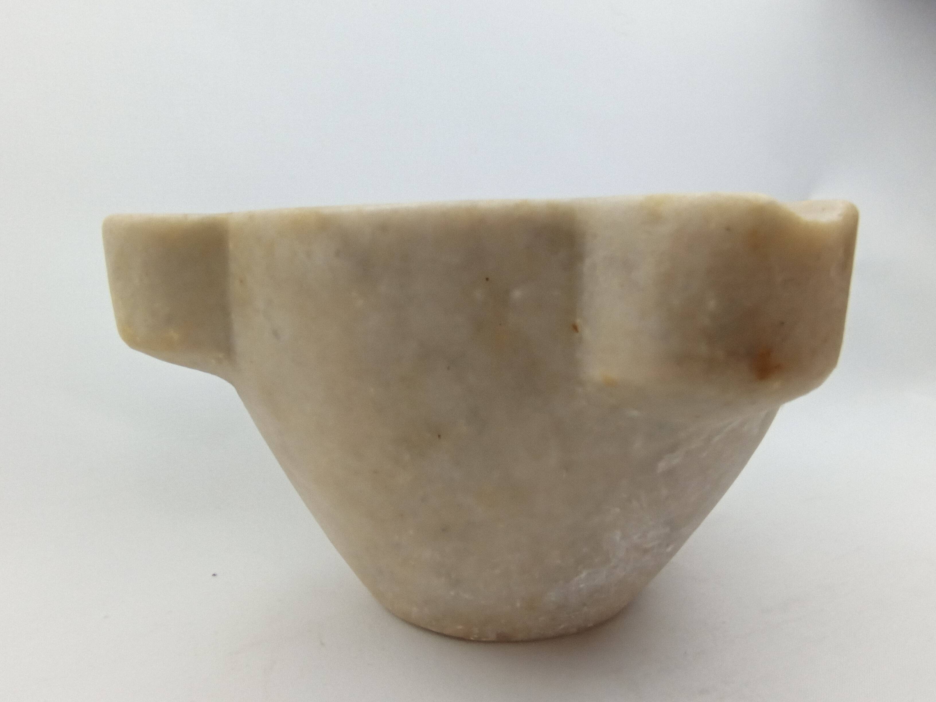 Large alabaster mortar with these two wooden pestles