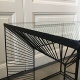 Cubic steel wire console table