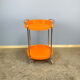 Space Age serving trolley, chrome and orange plastic trays, 1970s