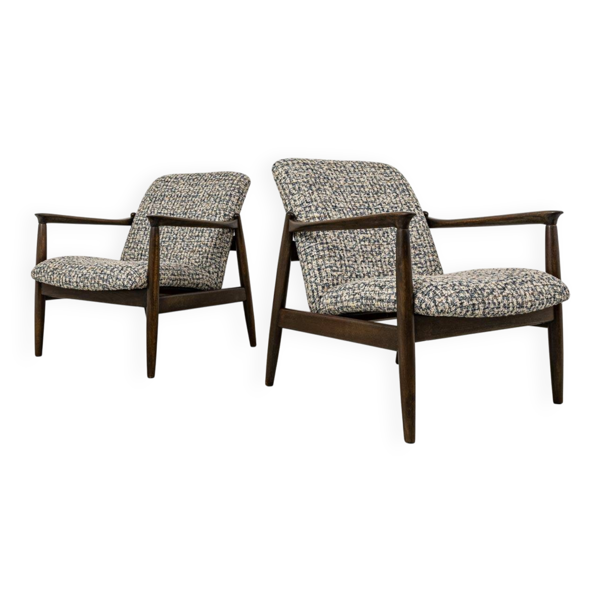 Pair of vintage armchairs GFM-64 by Edmund Homa, GFM, Poland, 1960s