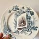 Set of 12 plates Terre de Fer, model Cartels, Creil & Montereau, 1900