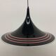 Vintage plastic meblo guzzini black trumpet hanging lamp , 1980’s