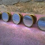Series of six vintage door handle buttons