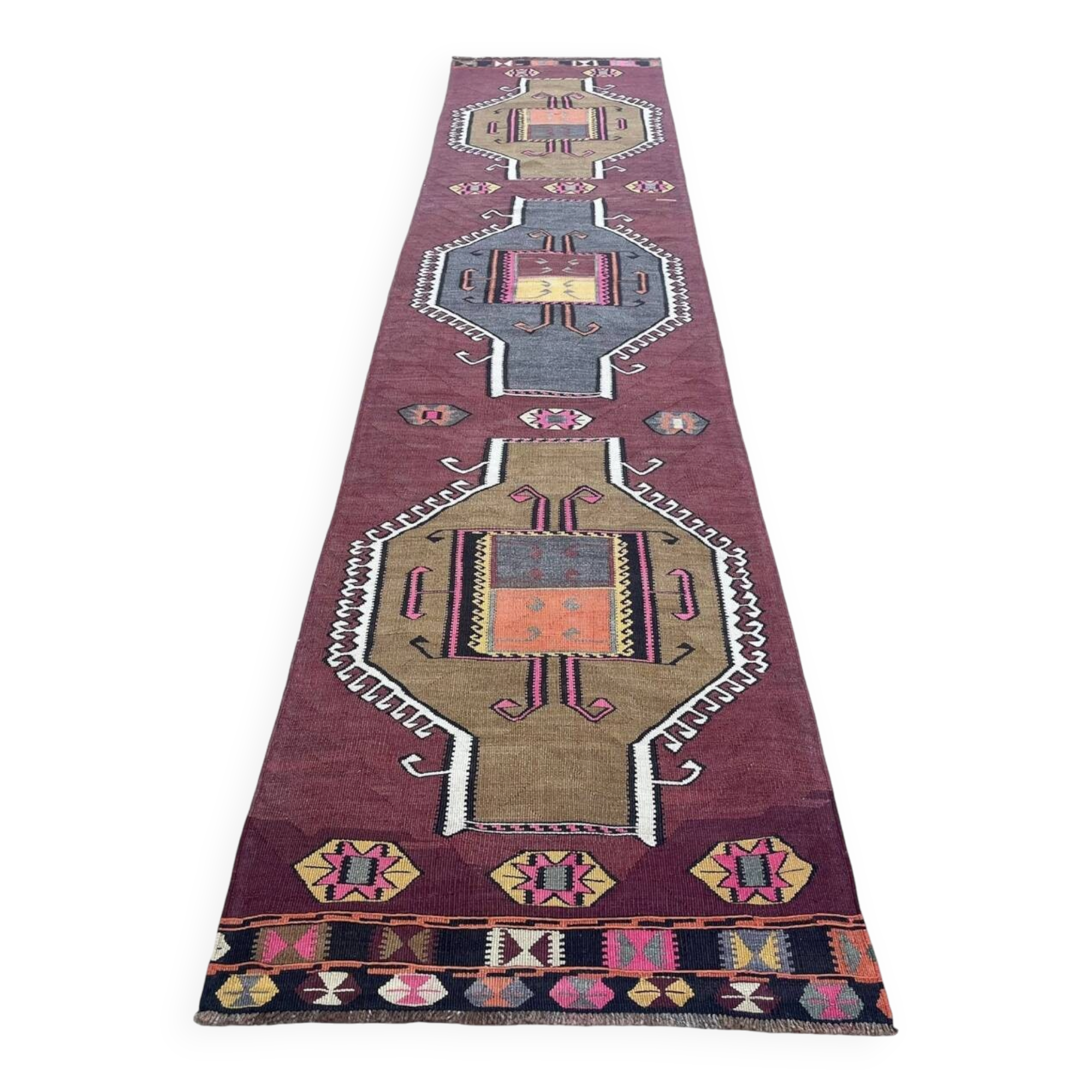Colorful Handmade Large Hallway Rug