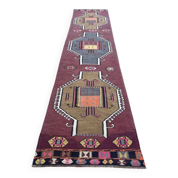 Colorful Handmade Large Hallway Rug