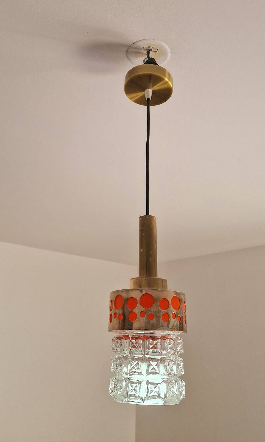 Raak glass and metal suspension 1970