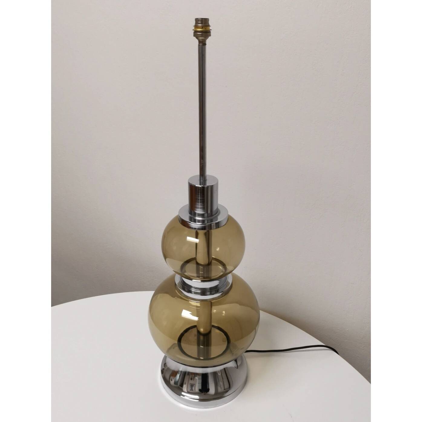 Smoked glass and chrome lamp, 1970