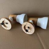 Set of 2 pine wall lights from the 80s
