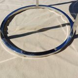 3 Vintage Nesting Tables Chrome and Smoked Glass