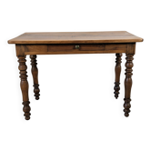 Ancienne table à écrire style Napoléon III en bois à pieds tournés
