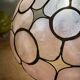 Vintage mother-of-pearl and brass lampshade pendant light
