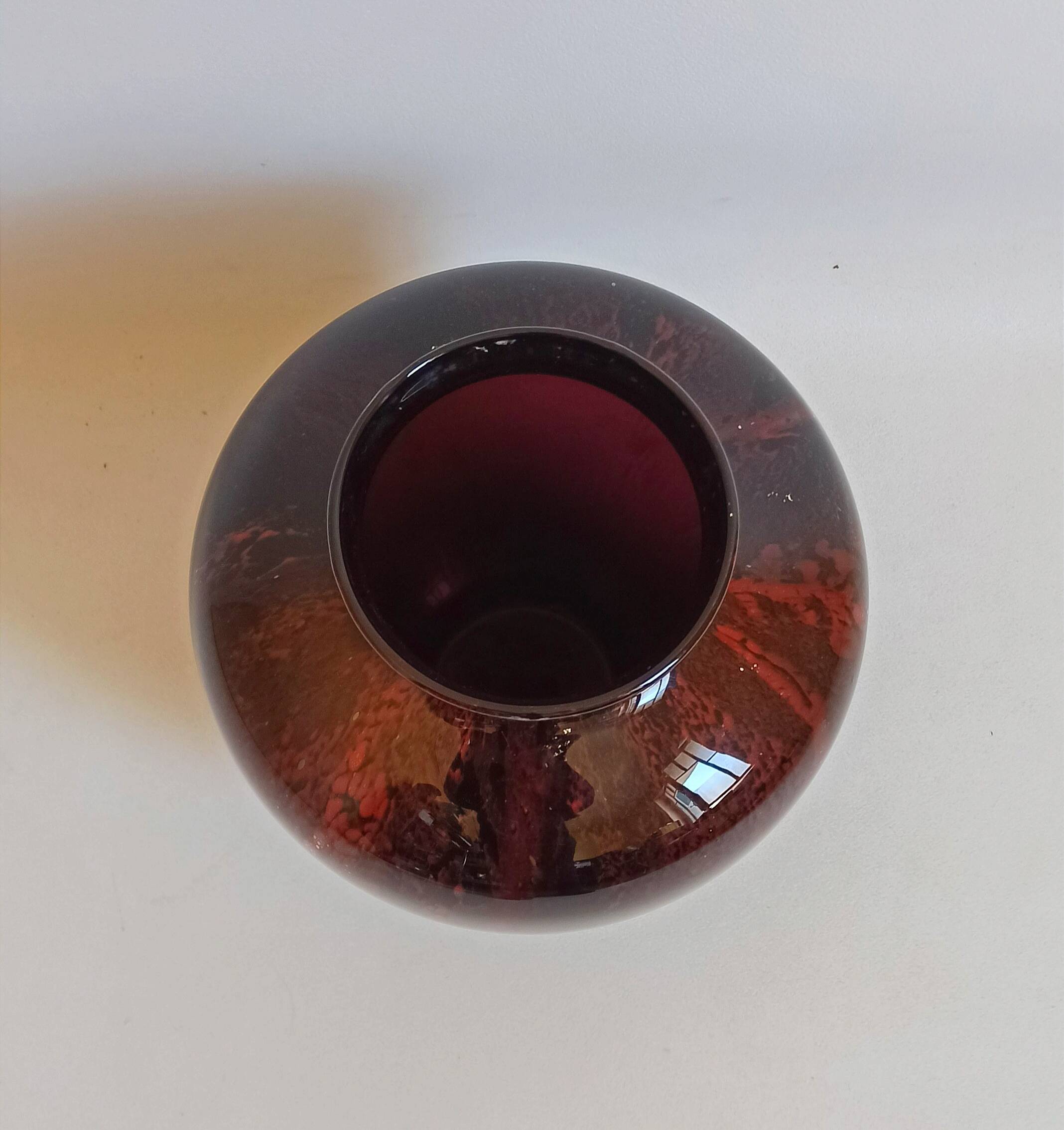 Carmine red blown glass vase 1950s