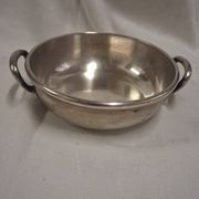 Antique serving dish, vegetable dish, in silver-plated metal, Pannassier silversmithing.
