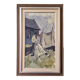 Mid-Century Modern "The Fisherman" Vintage Swedish Figurative Oil Painting, Framed
