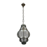 Wrought Iron Blue Murano Glass Light Pendant 1960’s