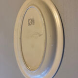 Small vintage oval plate in opal porcelain from Salins