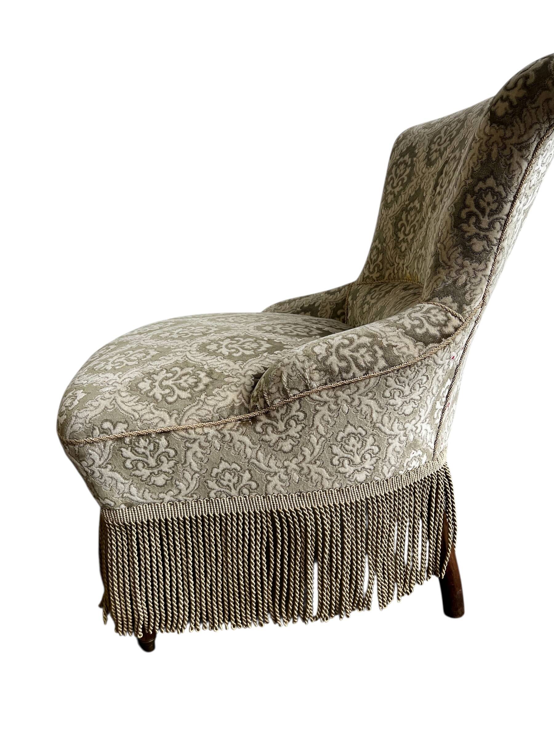 Vintage Fringed Cocktail Chair/Armchair/Single Seat