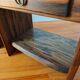 Pair of solid elm bedside tables, France 1970.