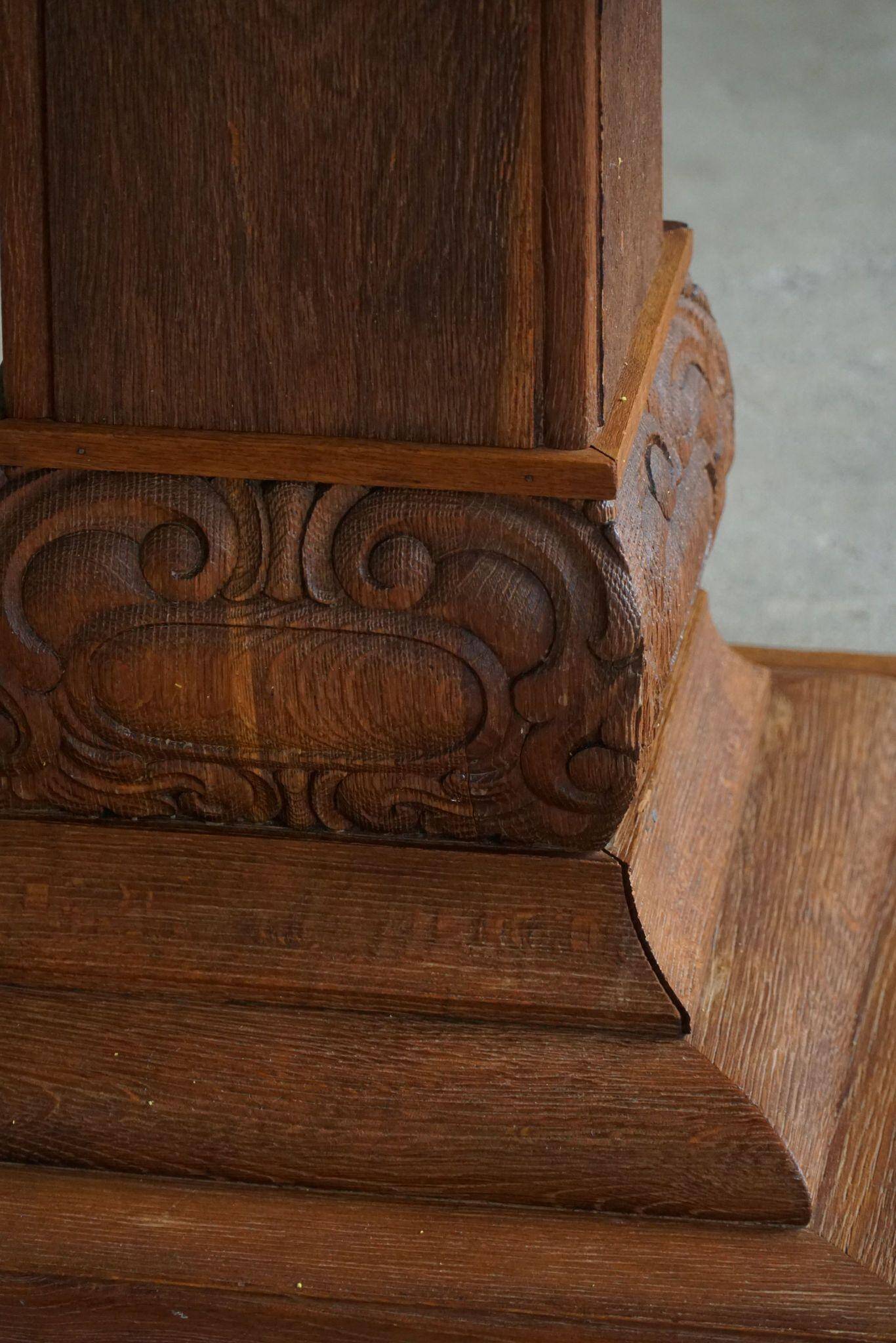 Art Nouveau dining table/desk in oak, early 20th century.