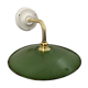 Vintage wall lamp in green enamelled sheet metal electrified to nine