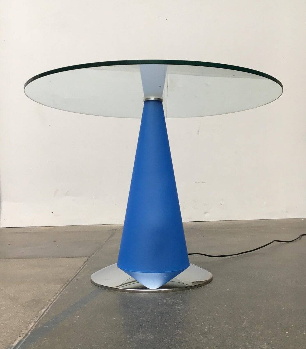 Birillo postmodern side table and floor lamp by Parisotto for Fontana Arte, 1980s