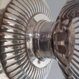 Mustard pot in solid silver and crystal