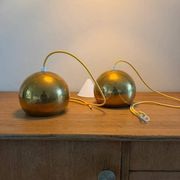 Set of 2 vintage Danish brass design pendant - Louis Poulsen Topan style