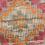 3x12 Vintage Red Orange Turkish Runner Rug, Handmade Wool Carpet, 86x352Cm