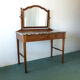 Belgian Art Deco dressing table with marquetry, red marble top, 1920-1930
