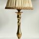 Solid brass lamp and antique lampshade