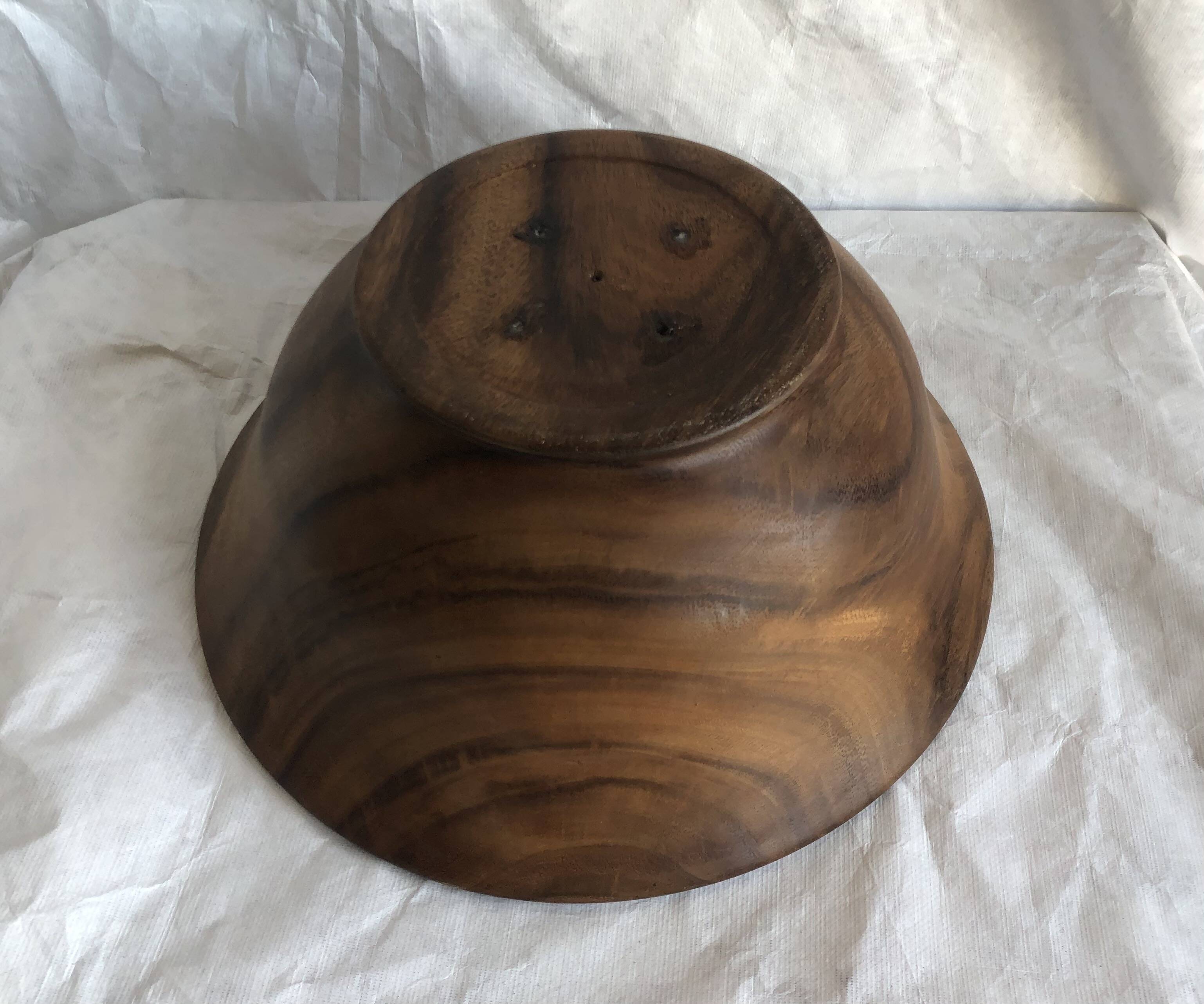 large vintage wooden salad bowl, Scandinavian design