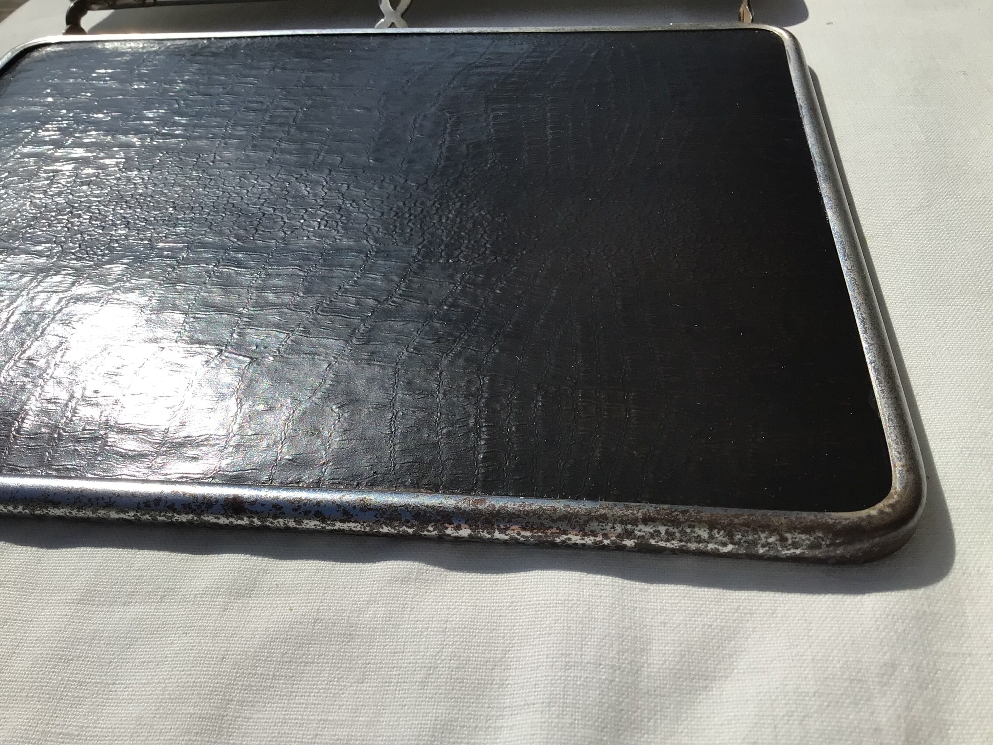 Triplet resaleable triple barber mirror back black varnish 69x27