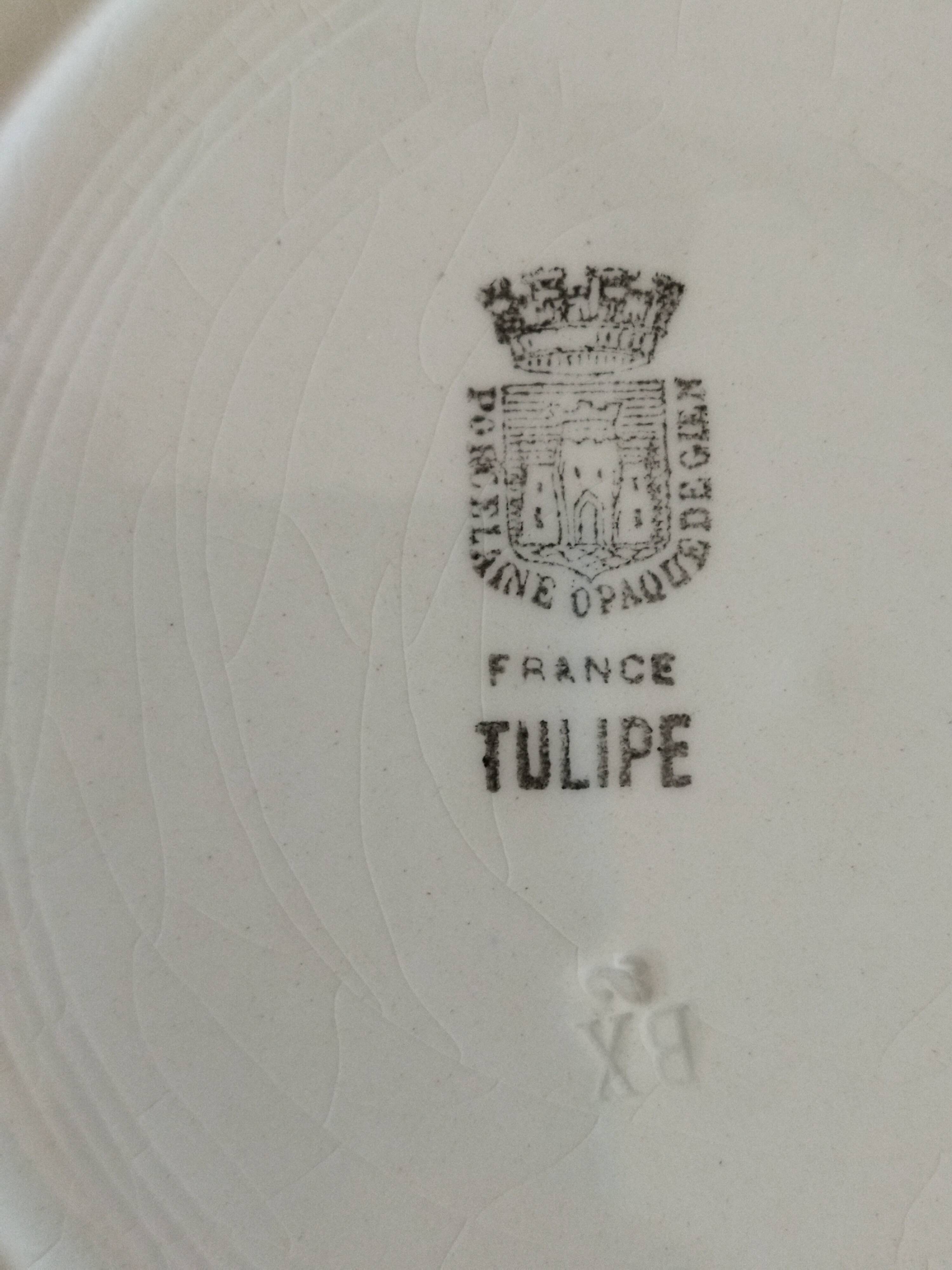 8 French earthenware dinner plates (Gien Sarreguemines Digoin Moulin des Loups Orchies)