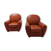 Paire de fauteuils Club cuir