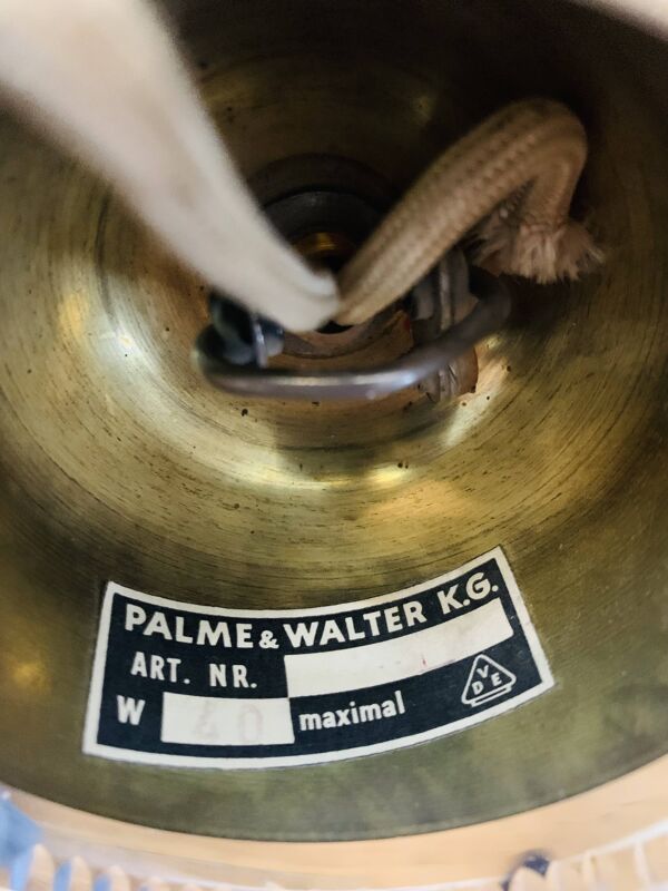 Lustre Palme & Walter, pampilles de cristal et laiton, années 70