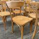 Set of 10 mismatched bistro restaurant chairs 1960 curved wood brasserie
