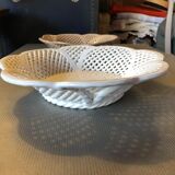 White and taupe earthenware fruit cups