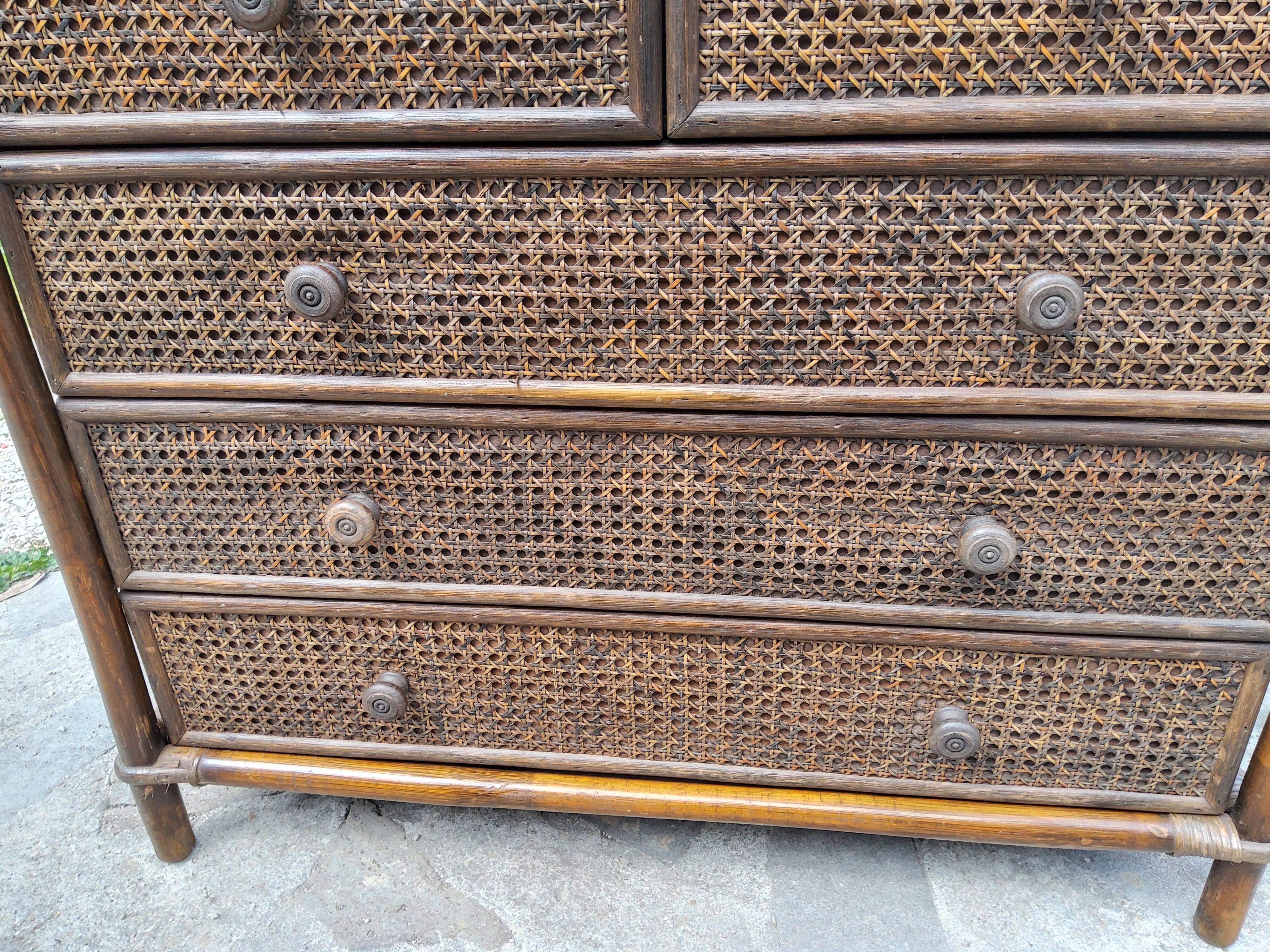 Rattan chest of drawers