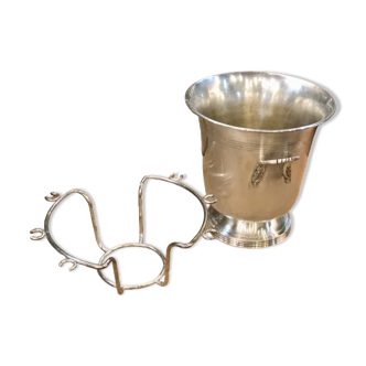 Champagne bucket in silver metal