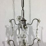Chandelier 4 Lights Crystal And White Bronze