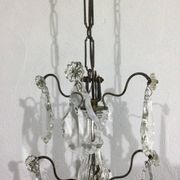 Chandelier 4 Lights Crystal And White Bronze