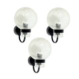 Set of 3 Vintage Glass Wall Lights from Limburg, Germany, 1970s/1980s