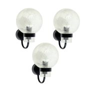 Set of 3 Vintage Glass Wall Lights from Limburg, Germany, 1970s/1980s