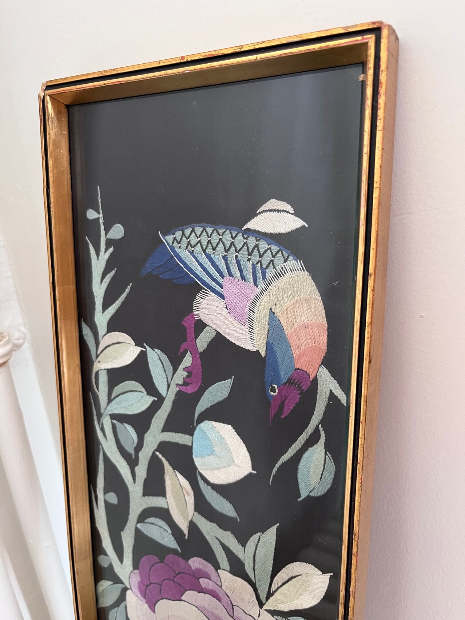 Woven painting birds