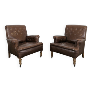 Paire de club fauteuils